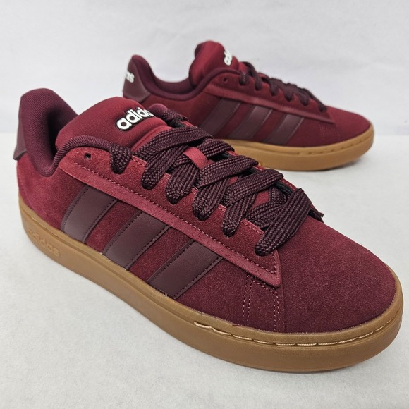 Adidas Grand Court Alpha 00s Sneakers JQ3009 Burgundy Suede Gum Mens Size 10 - Picture 3 of 12